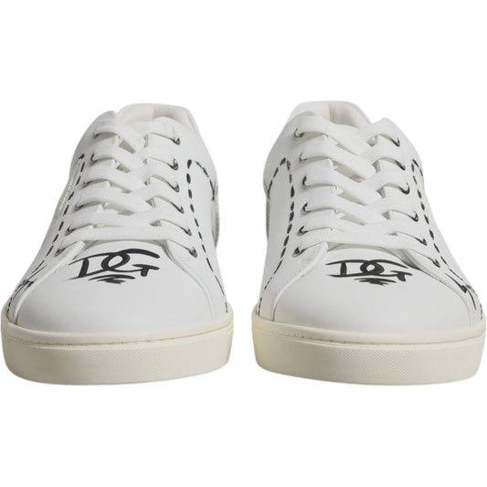 Dolce & Gabbana White Leather Milano Low Top Sneakers Shoes MV6799-44.5