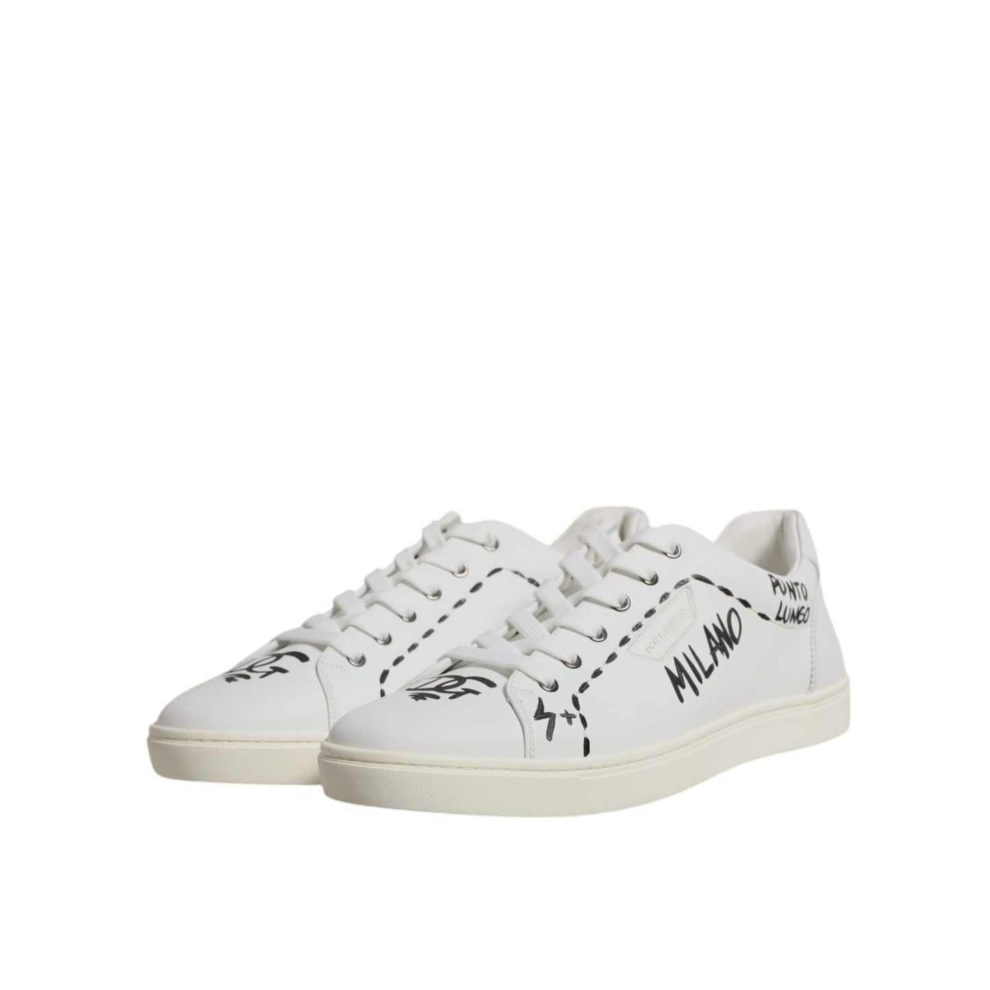 Dolce & Gabbana White Leather Milano Low Top Sneakers Shoes