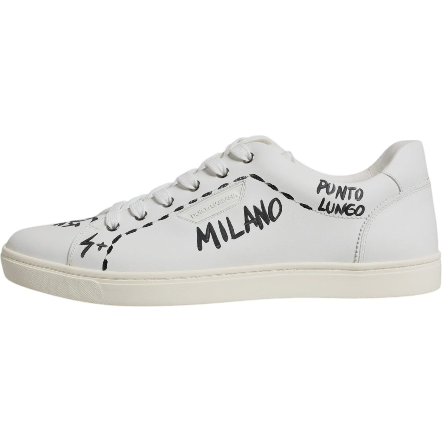 Dolce & Gabbana White Leather Milano Low Top Sneakers Shoes MV6799-44.5