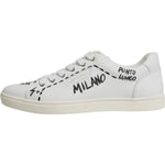 Dolce & Gabbana White Leather Milano Low Top Sneakers Shoes MV6799-44.5