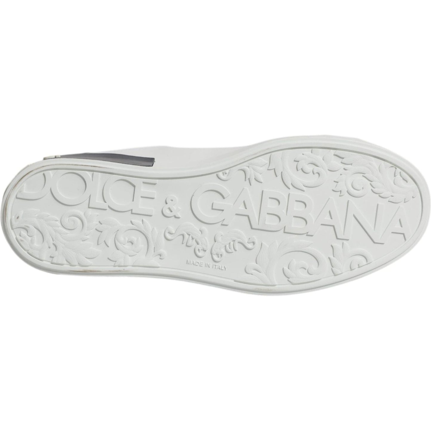 Dolce & Gabbana White Black Leather Portofino Sneakers Shoes MV6800-41