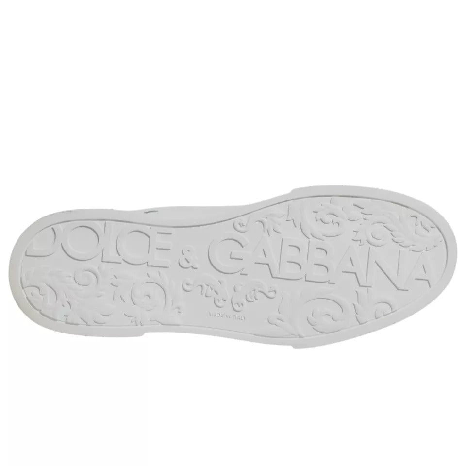 Dolce & Gabbana White Green Leather Crown Milano Sneakers Shoes MV6839-40