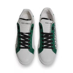 Dolce & Gabbana White Green Leather Crown Milano Sneakers Shoes MV6839-40