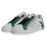 Dolce & Gabbana White Green Leather Crown Milano Sneakers Shoes MV6839-40