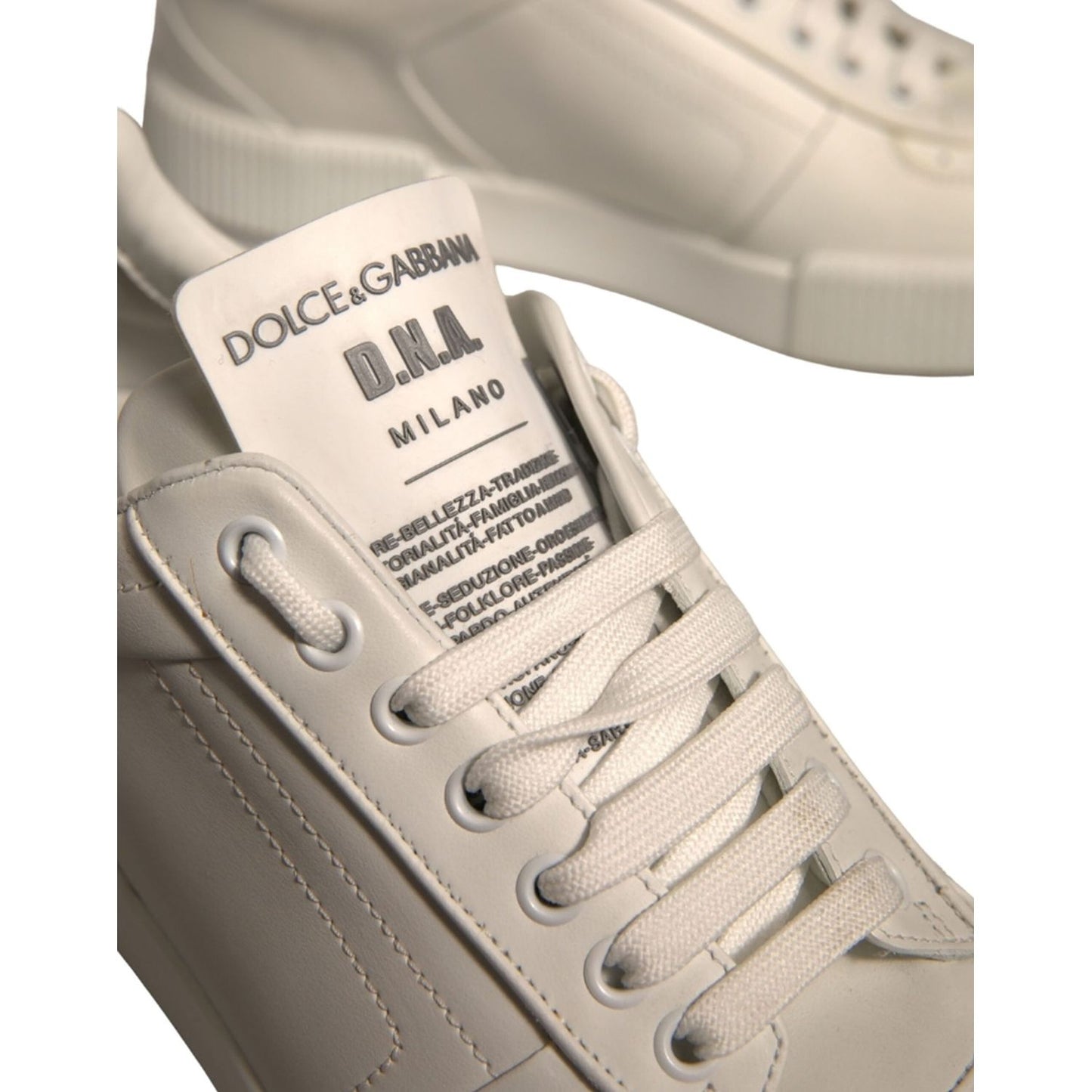 Dolce & Gabbana White Miami Leather Low Top Sneakers Shoes MV6964-40