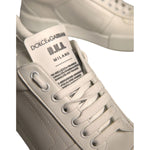 Dolce & Gabbana White Miami Leather Low Top Sneakers Shoes MV6964-40