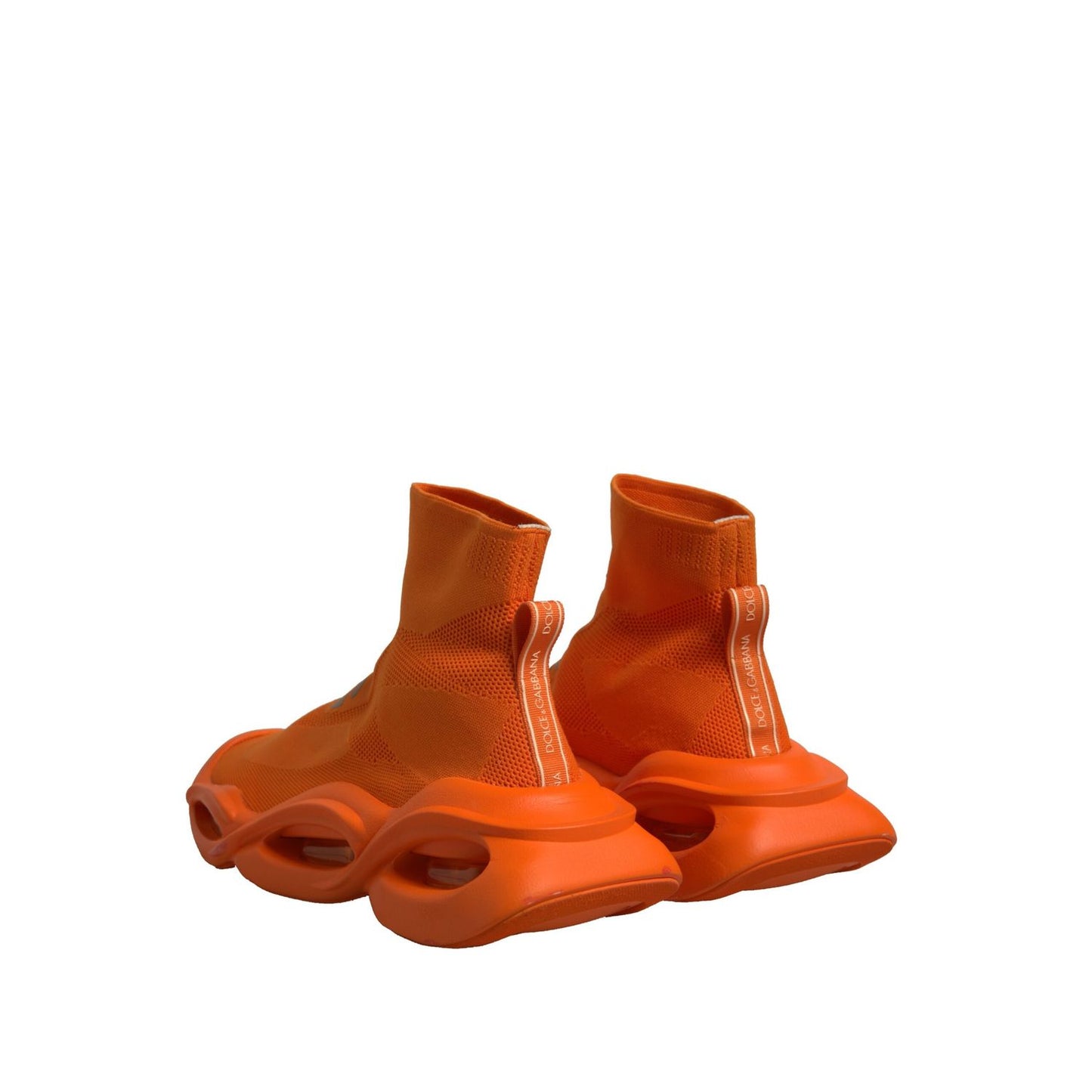 Dolce & Gabbana Orange Slip On Wave Socks Men Sneakers Shoes