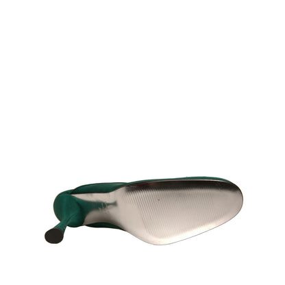 Dolce & Gabbana Green Suede Leather High Heel Pumps Shoes