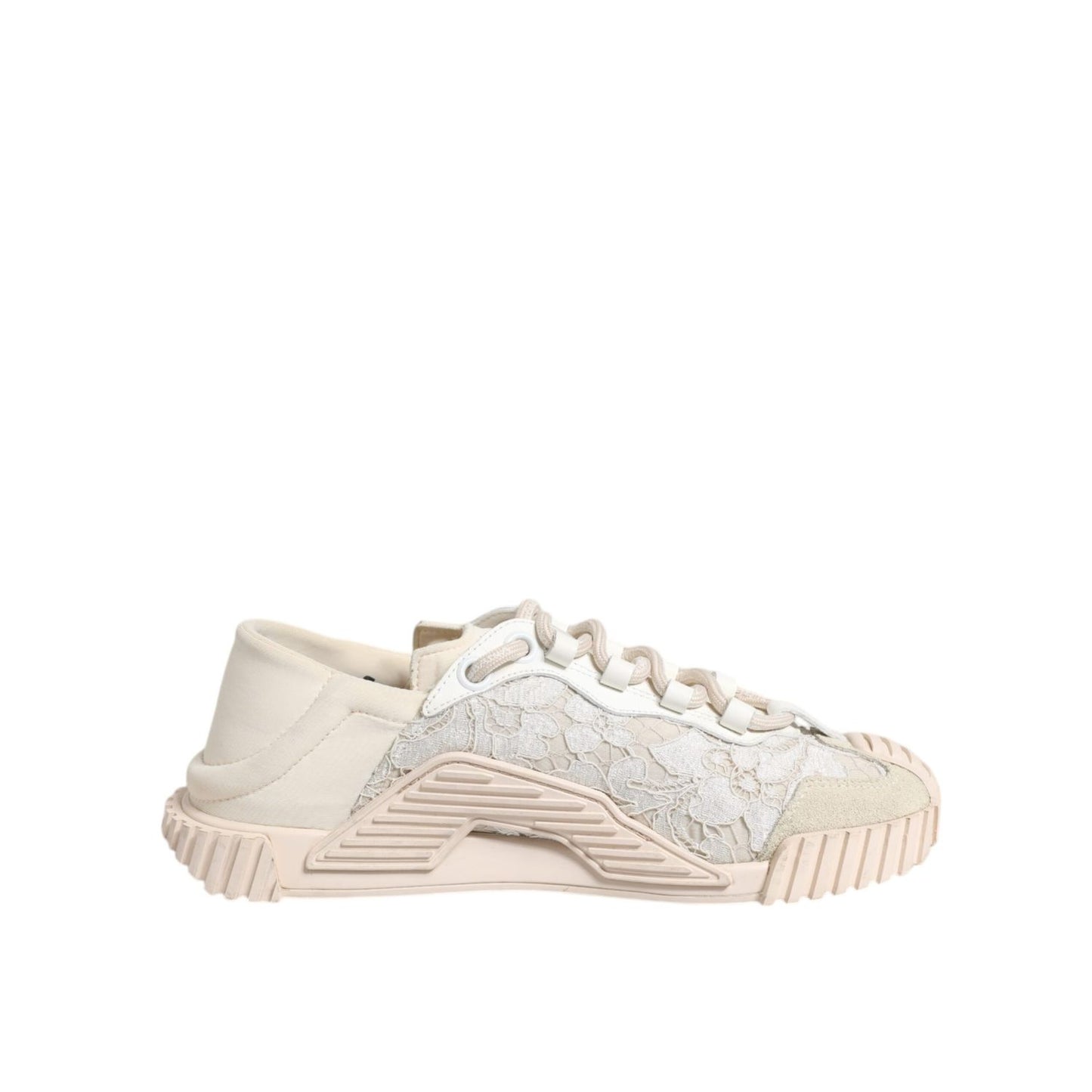 Dolce & Gabbana White Lace NS1 Low Top Sneaker Sports Shoes
