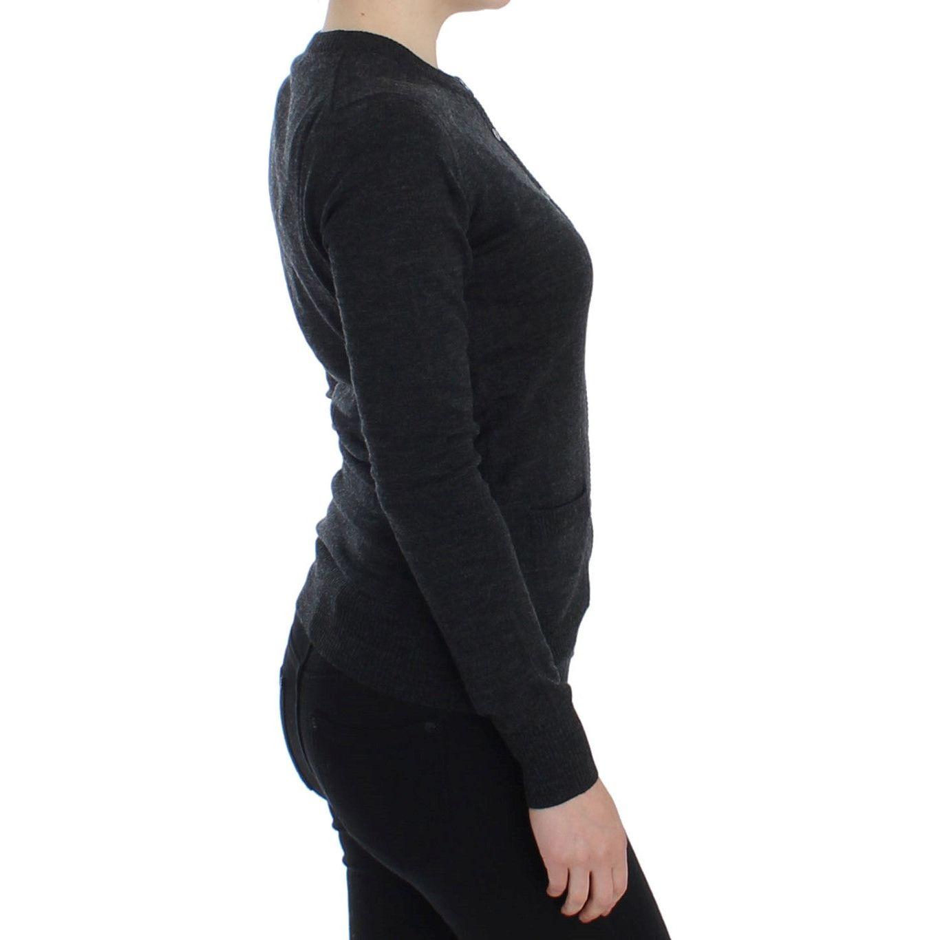 سترة كارديجان صوفية رمادية أنيقة من دولتشي آند غابانا