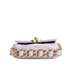 Chanel Blue Quilted Calfskin Framing Chain Flap Mini crossbody Bag