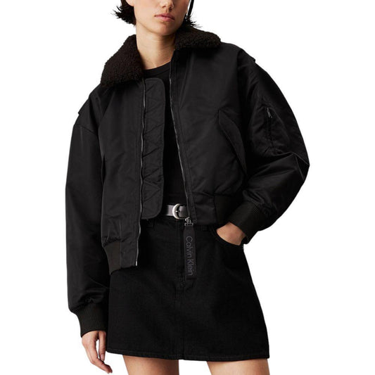 Calvin Klein Jeans Black Polyester Jackets & Coat CA-16503600009-IT40|S