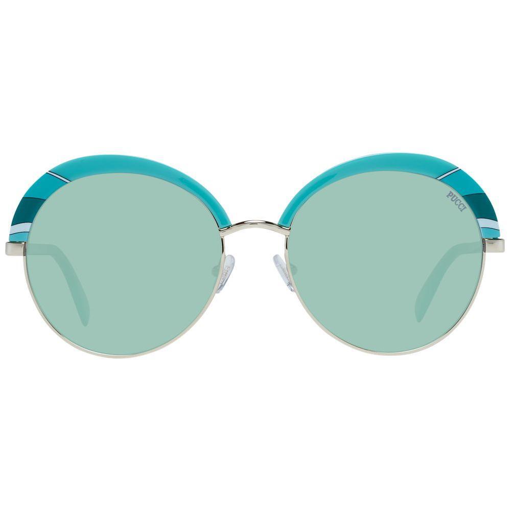 Emilio Pucci Turquoise Metal & Plastic Sunglasses