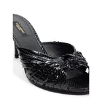 Dolce & Gabbana Black Snake Skin Sandal DO-8207676-EU37.5/US7.5