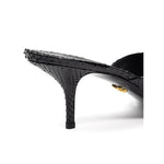Dolce & Gabbana Black Snake Skin Sandal DO-8207676-EU37.5/US7.5