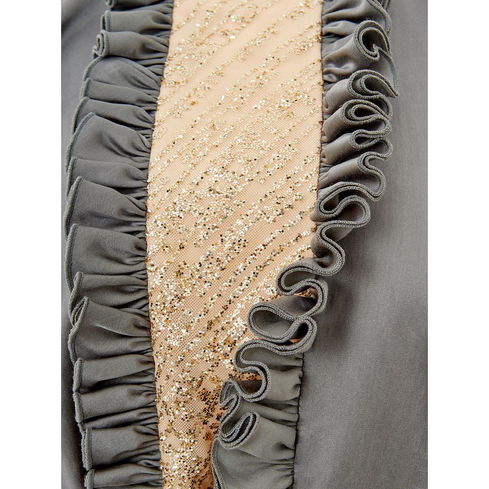 بلوزة لارديني الأنيقة المصنوعة من الحرير والكتان متعدد الألوان