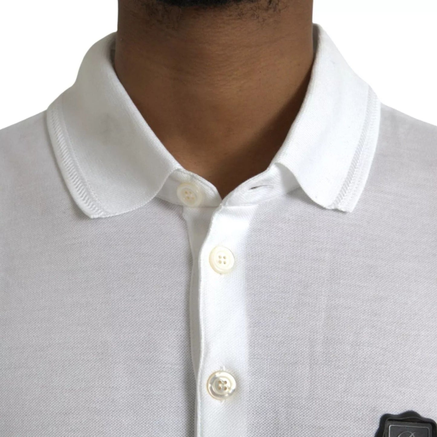 Dolce & Gabbana White Logo Collared Short Sleeve T-shirt TSH851890-58