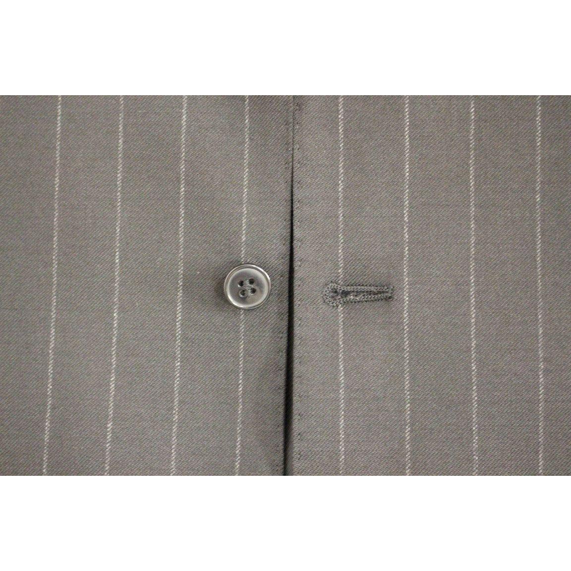 Dolce & Gabbana Black Striped Wool Logo Vest GSS12020-1