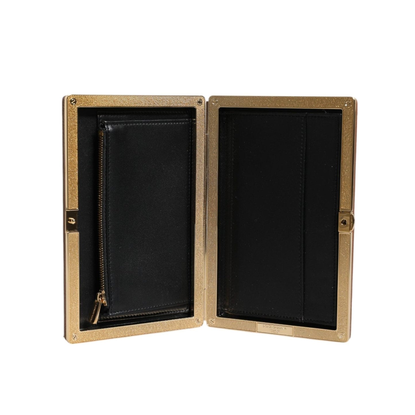 Dolce & Gabbana Brown Leather Clutch Evening Crossbody Bag