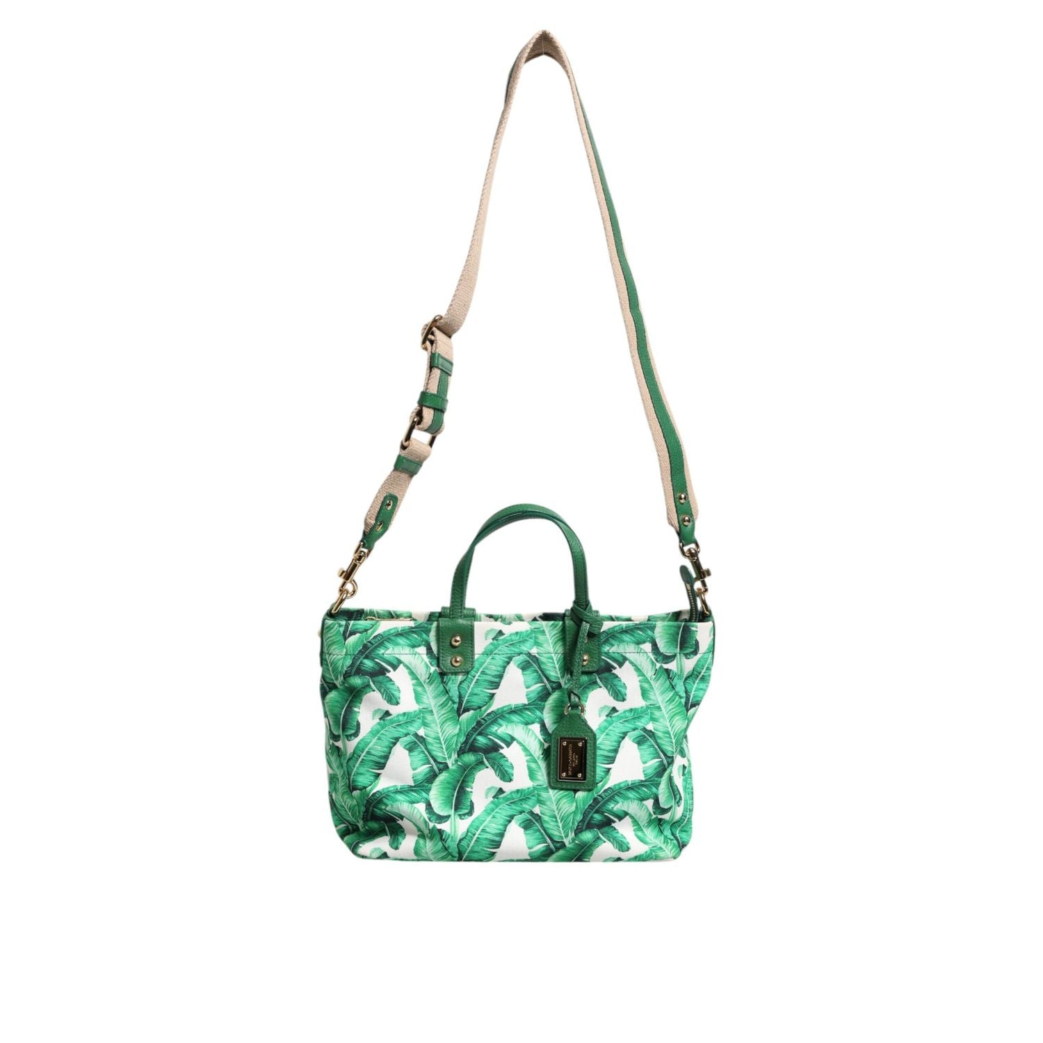 Front view with bag zipped and handles upright.