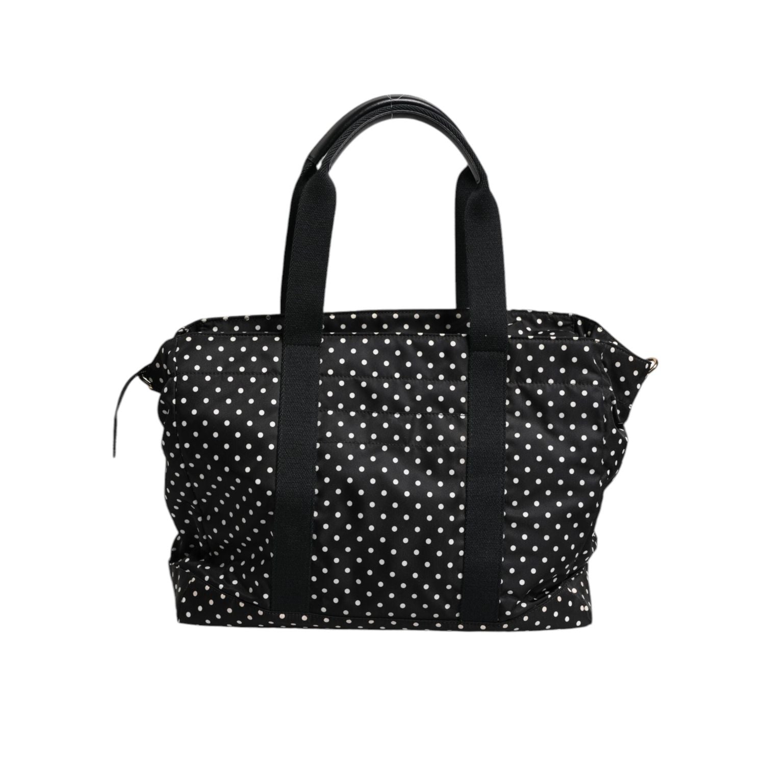 Front view with bag zipped and handles upright.