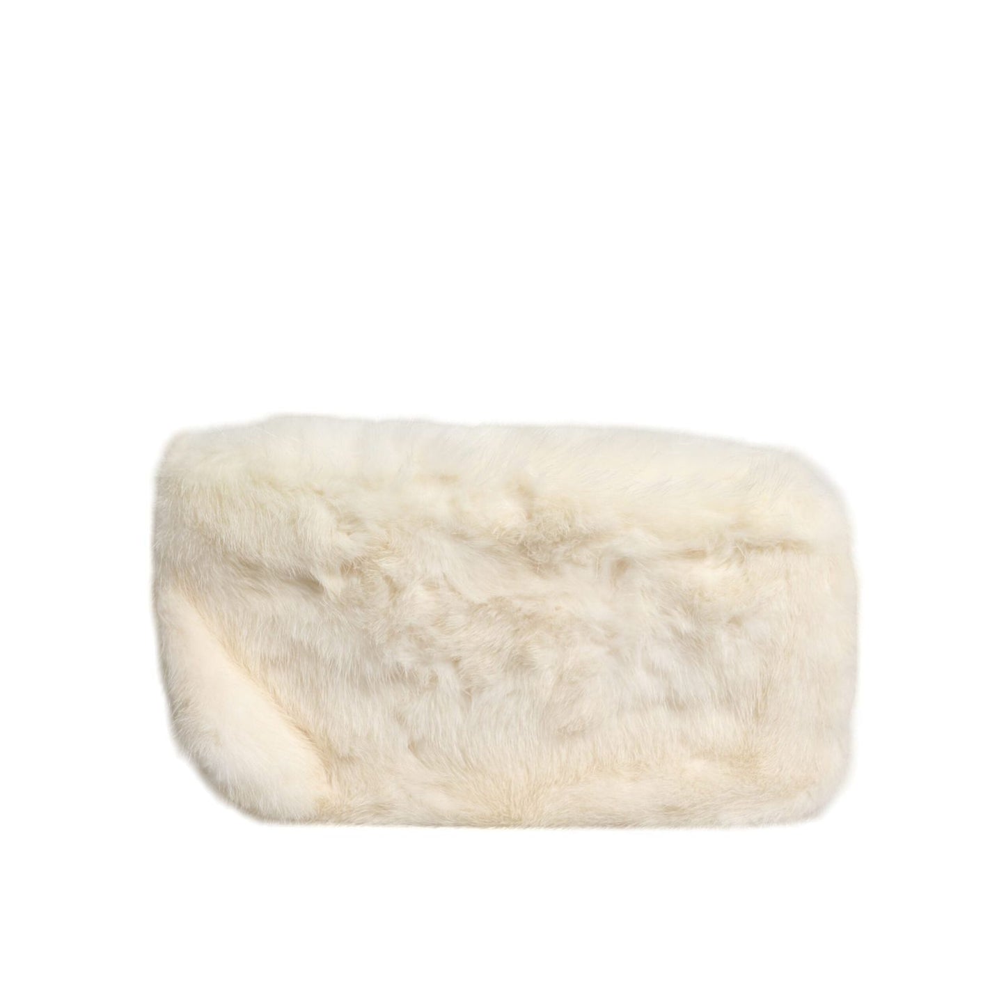 Dolce & Gabbana White Fur Handbag Clutch Purse Pouch Bag