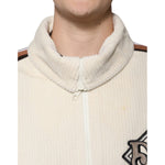 Dolce & Gabbana Beige Logo Applique Cotton Corduroy Full Zip Jacket JKT4189-50