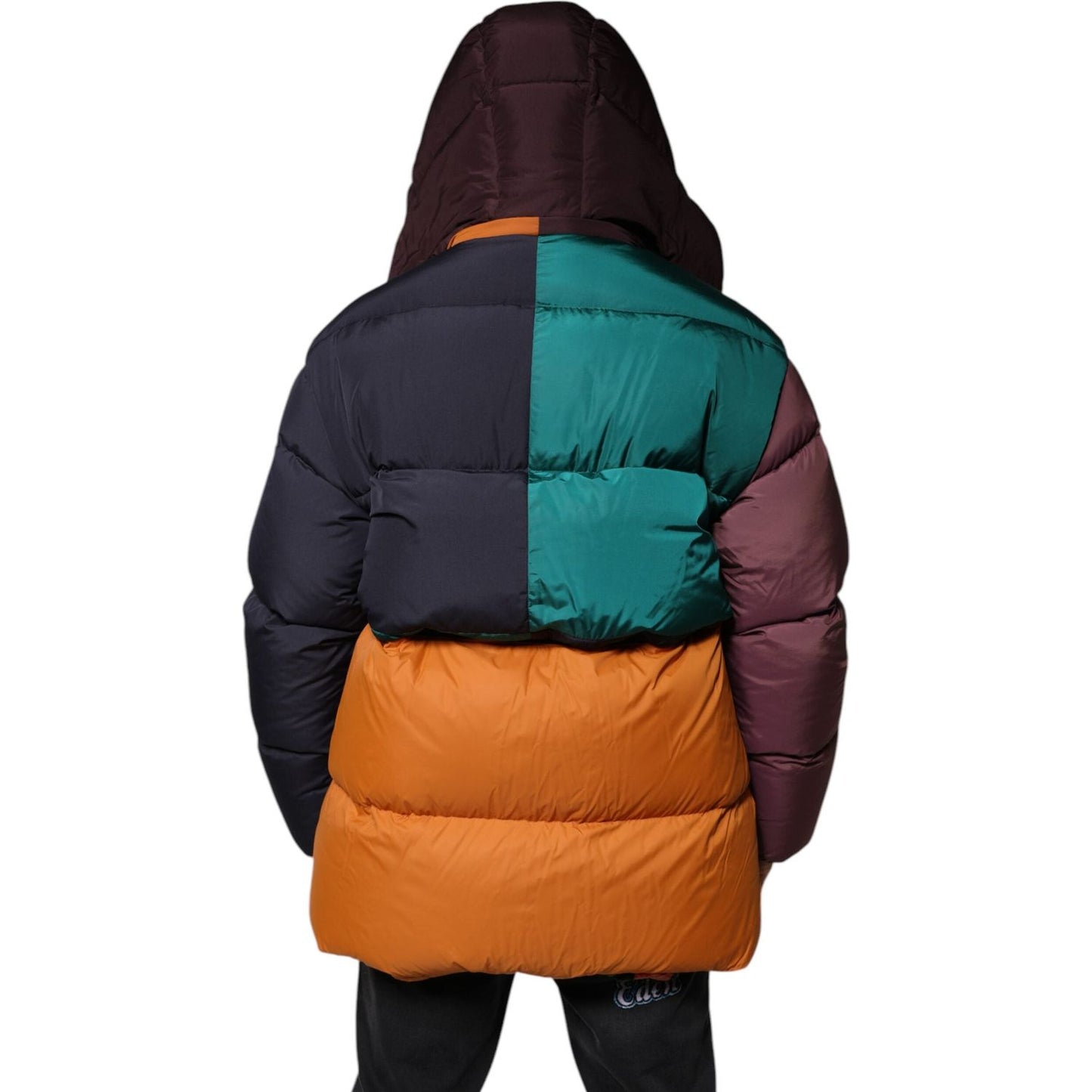 Dolce & Gabbana Multicolor Quilted Hooded Puffer Jacket JKT4199-46