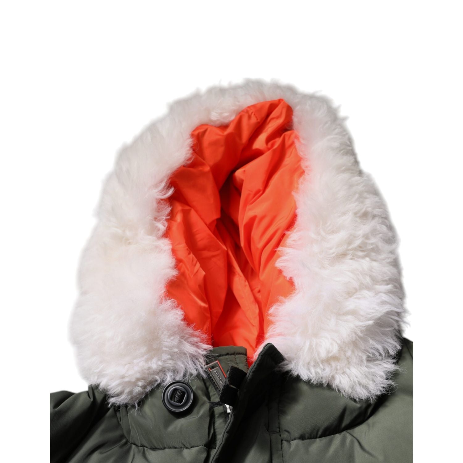 Dsquared² Green Hooded Long Sleeves Fur Shearling Jacket