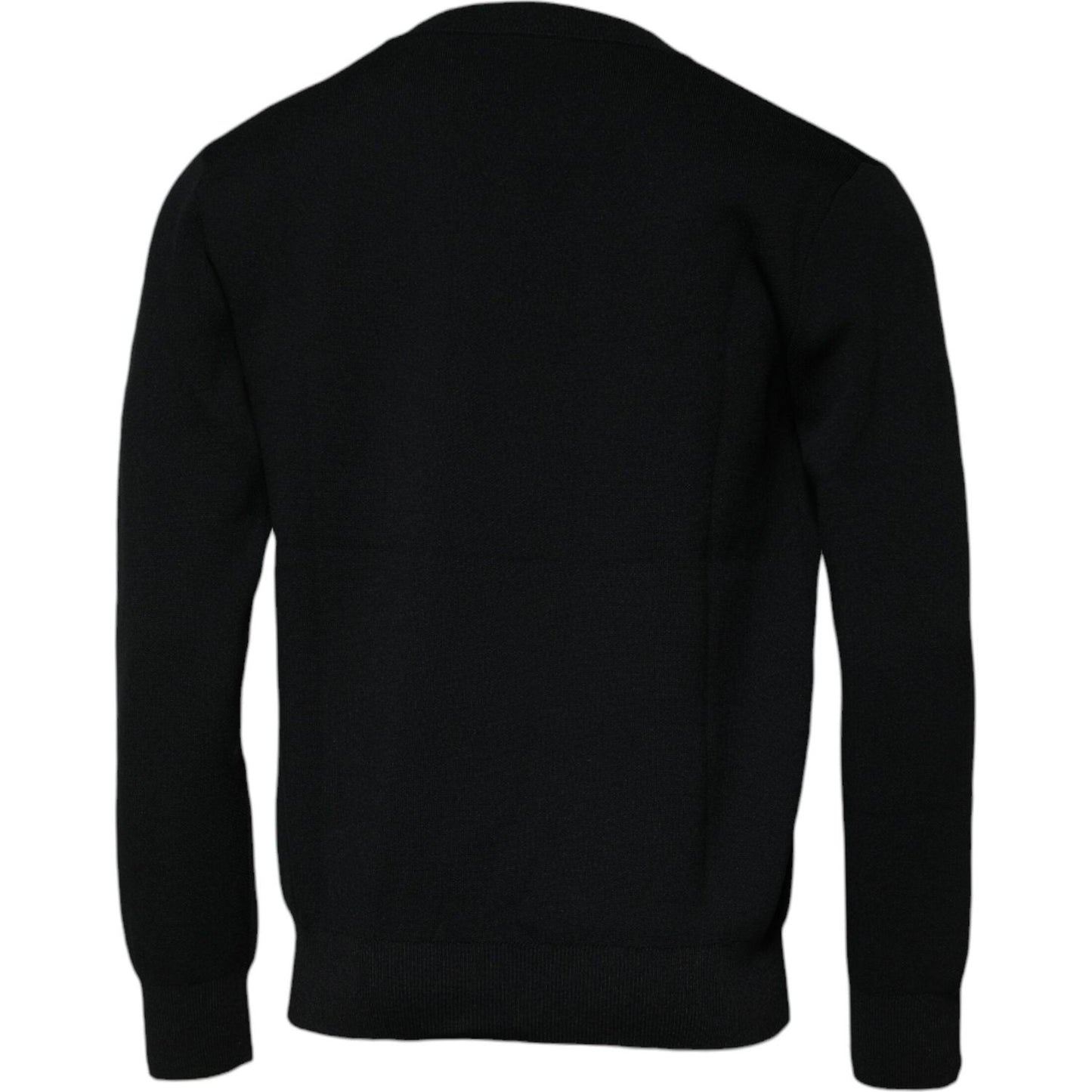 Dolce & Gabbana Black Nylon Logo Crew Neck Pullover Sweater TSH878550-44