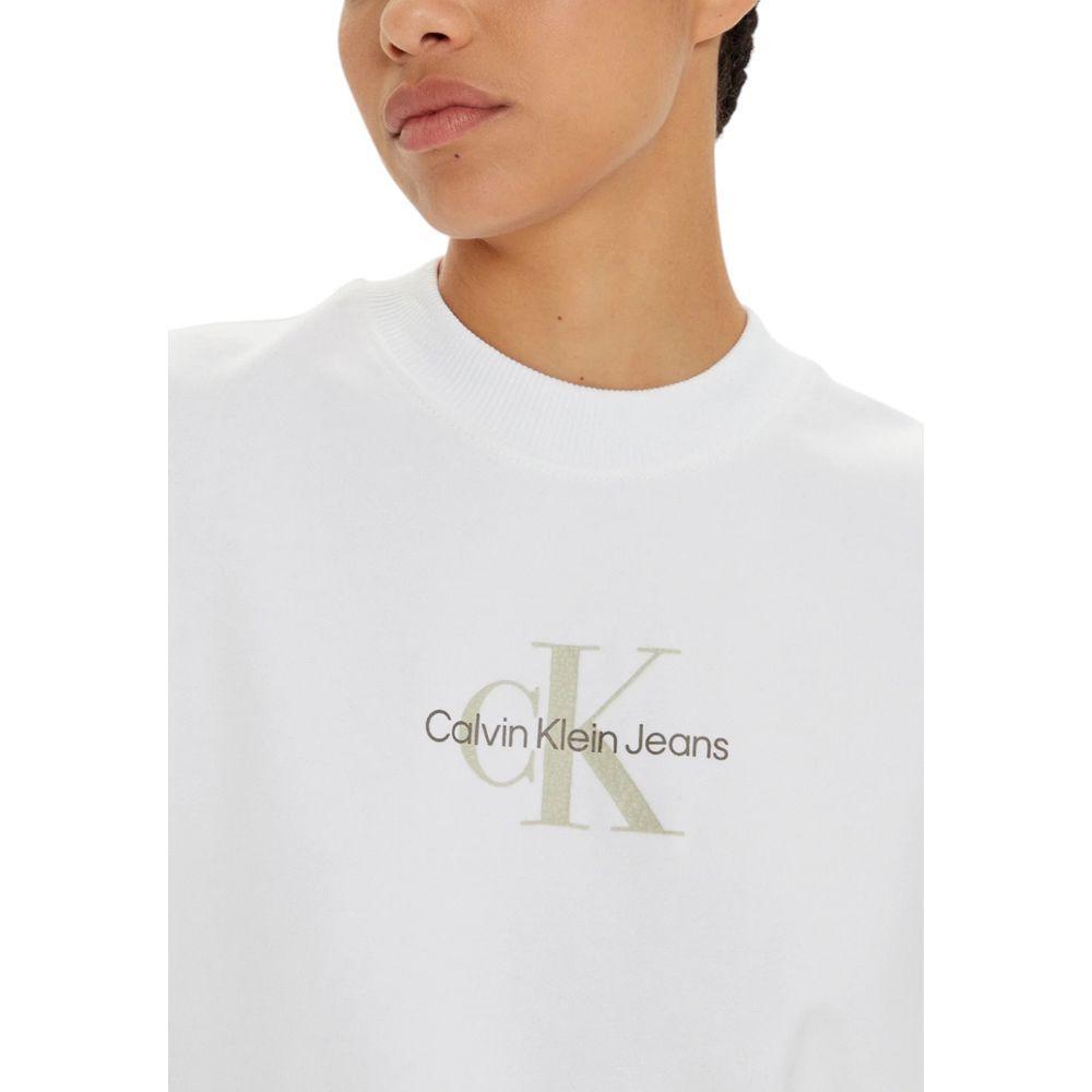 Calvin Klein Jeans White Recycled Cotton Sweatshirt CA-16507300008-IT40|S