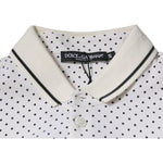 Dolce & Gabbana White Polka Dot Cotton Collared Polo T-shirt TSH87721-44