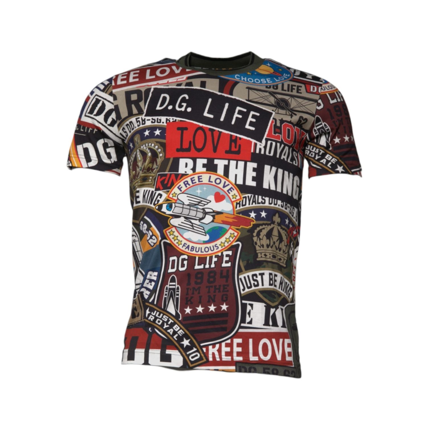 Dolce & Gabbana Multicolor Graphic Print Cotton Crew Neck T-shirt
