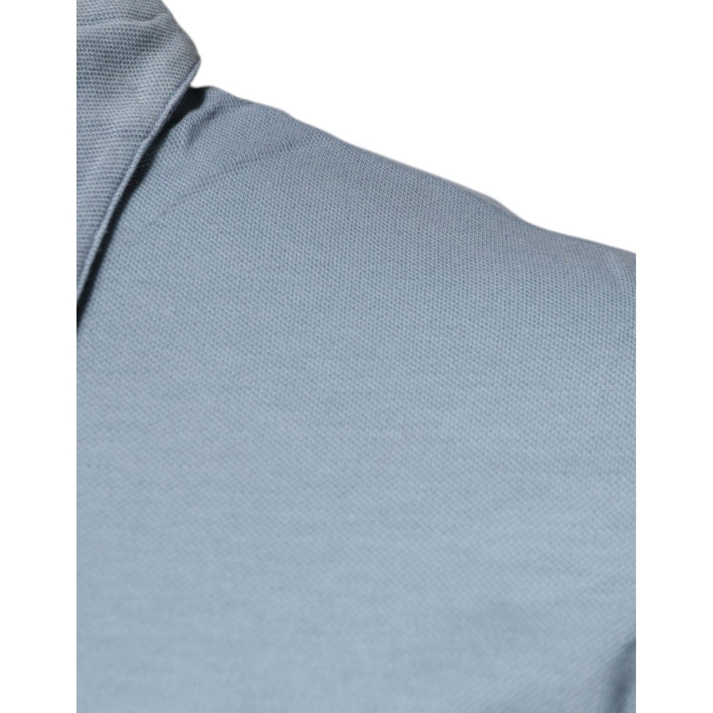 Dolce & Gabbana Blue Cotton Button Down Casual Men Polo Shirt