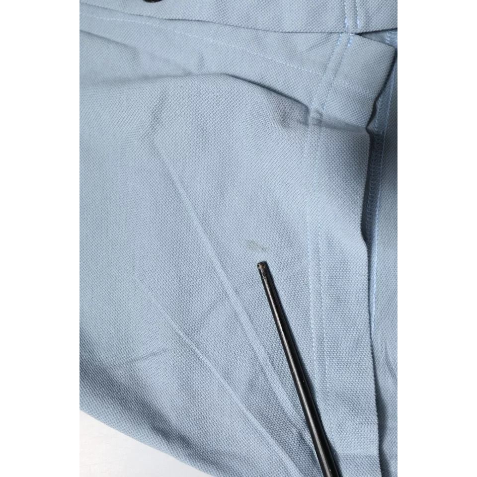 Dolce & Gabbana Blue Cotton Button Down Casual Men Polo Shirt