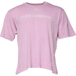 Dolce & Gabbana Pink Logo Print Cotton Crew Neck T-shirt TSH878589-46