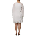 Blumarine White Floral Embroidery Viscose Chiffon Shift Dress DR281349-44