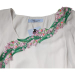 Blumarine White Floral Embroidery Viscose Chiffon Shift Dress DR281349-44