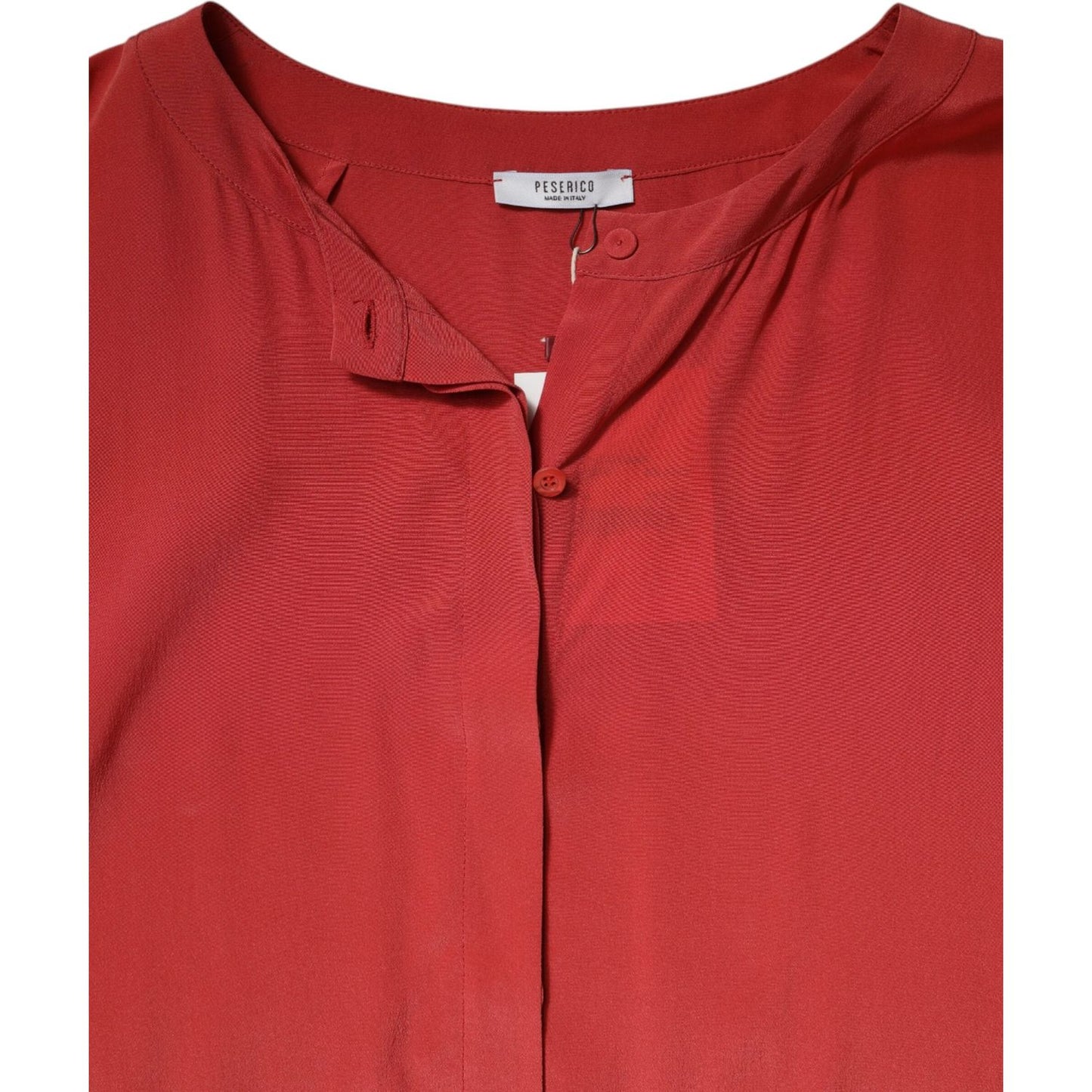 Peserico Red Long Sleeves Pencil Cut Drawstring Waist Dress DR281364-42