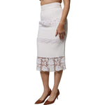 Dolce & Gabbana White Floral Lace High Waist Pencil Cut Skirt SKI2048-42