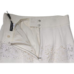 Dolce & Gabbana White Floral Lace High Waist Pencil Cut Skirt SKI2048-42