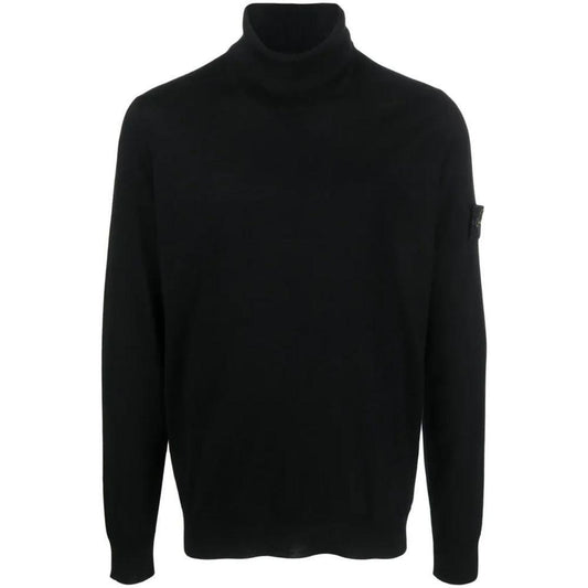 Stone Island Black Wool Men Sweater ST-14709-XXL