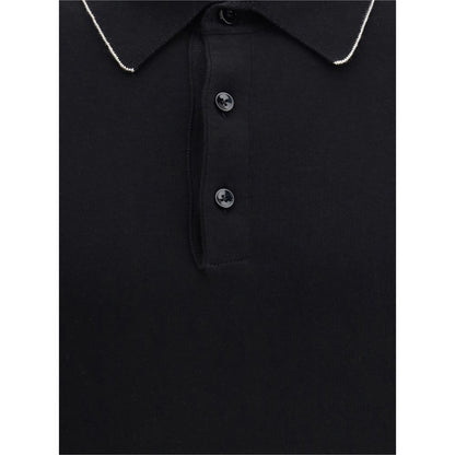 Svevo Black Cotton Polo Shirt