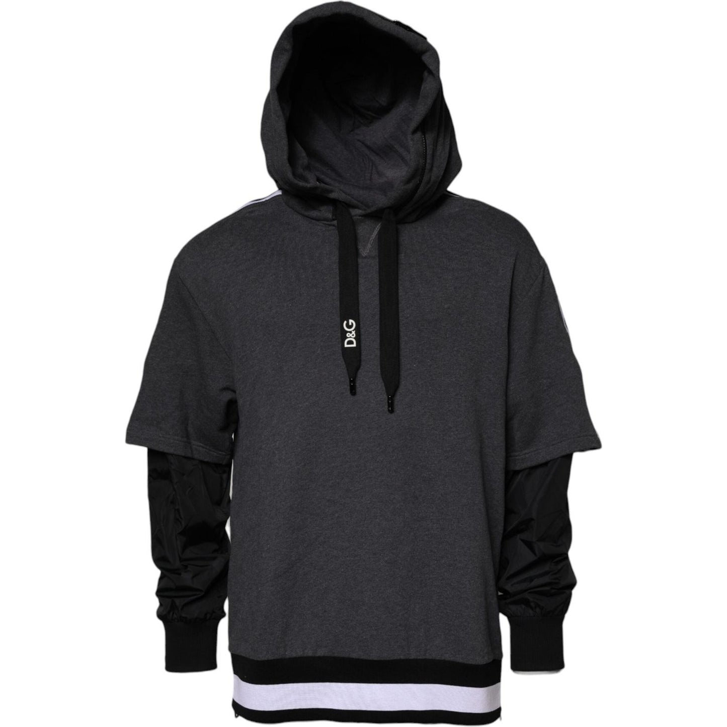 Dolce & Gabbana Melange Gray Cotton Hooded Sweatshirt Sweater TSH90059-50