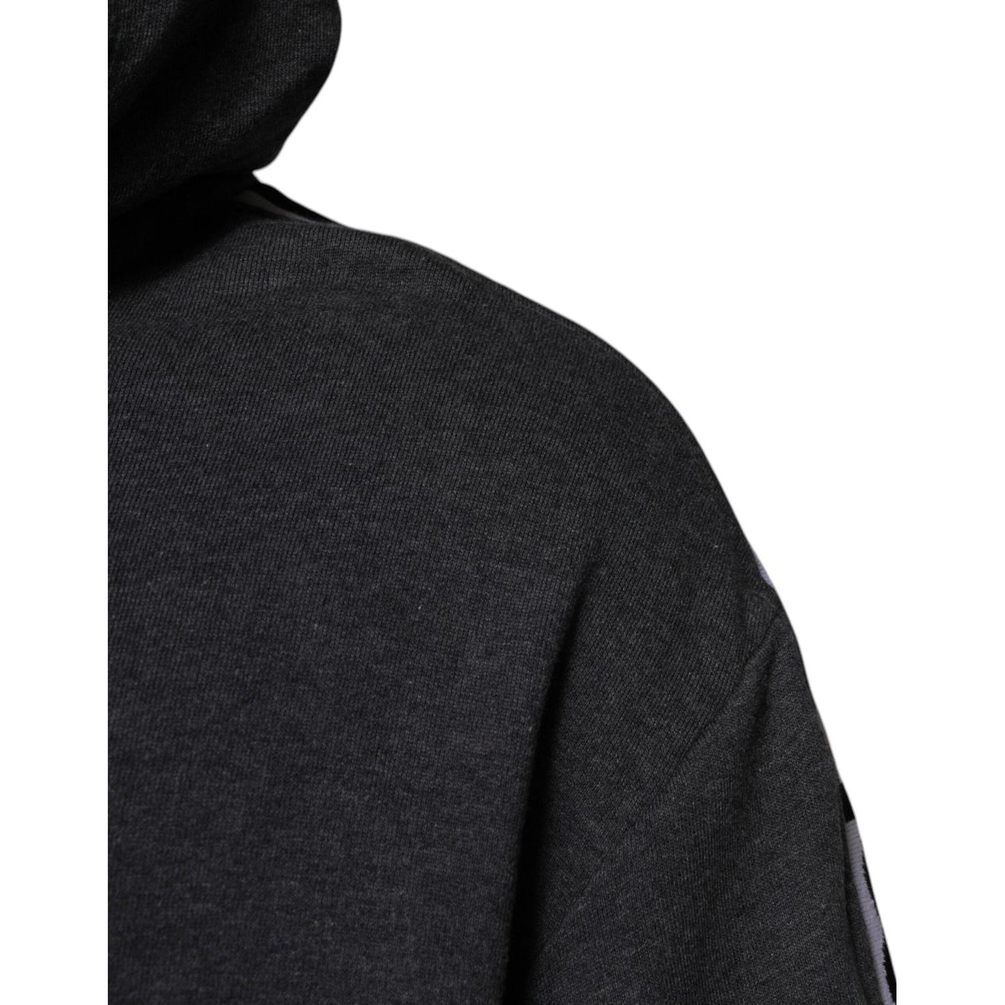 Dolce & Gabbana Melange Gray Cotton Hooded Sweatshirt Sweater TSH90059-50