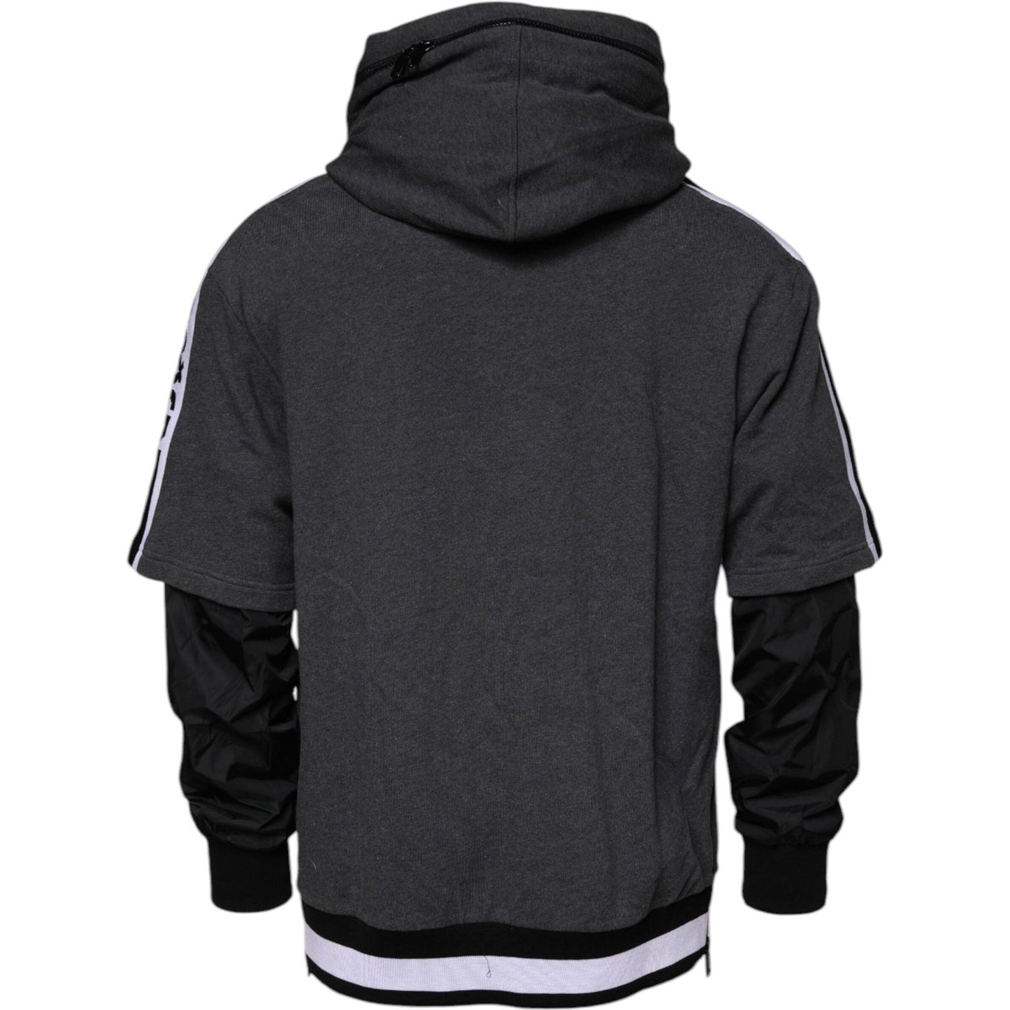 Dolce & Gabbana Melange Gray Cotton Hooded Sweatshirt Sweater TSH90059-50