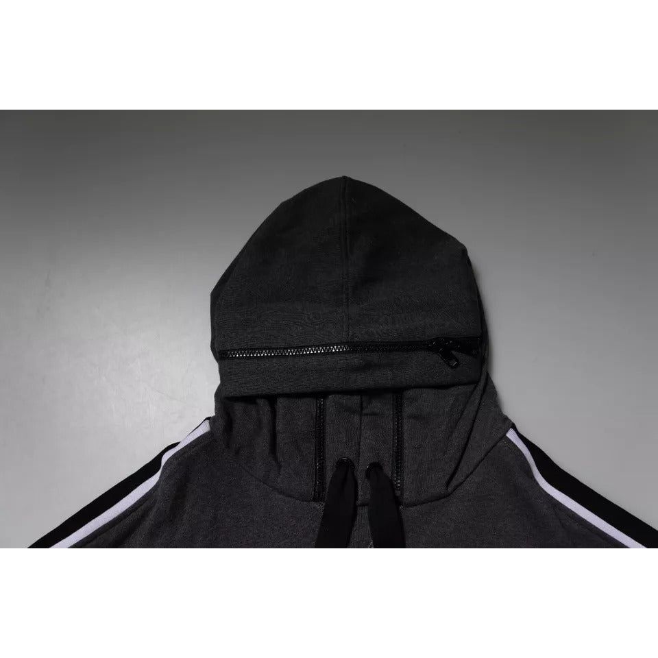 Dolce & Gabbana Melange Gray Cotton Hooded Sweatshirt Sweater TSH90059-50