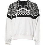 Dolce & Gabbana White Black Printed Cotton Sweatshirt Sweater TSH90063-50
