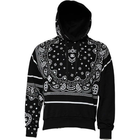 Dolce & Gabbana Black Bandana Hooded Men Sweatshirt Sweater TSH90065-46