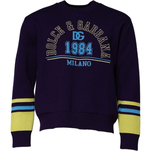 Dolce & Gabbana Blue 1984 Milano CrewNeck Sweatshirt Sweater TSH90105-48